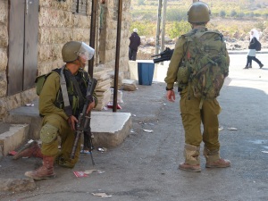Israeli Soldiers in one of the  villages where we accompany children to school_A.Morgan